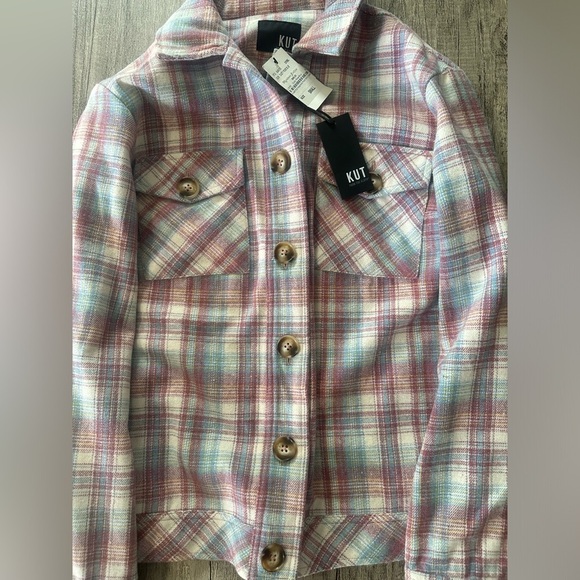 COPY - NWT Kut from the Kloth Dusty Rose/Blue Shacket - Picture 3 of 10